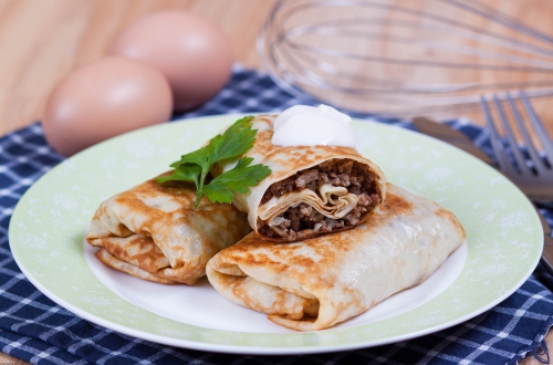 Блины с мясом