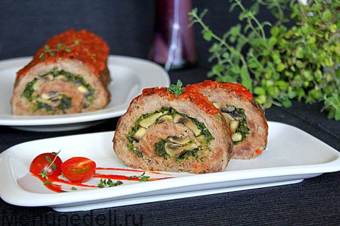 Мясной рулет со шпинатом | Меню недели