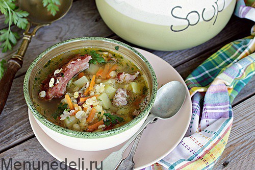 Гороховый суп с копчеными ребрышками: рецепт с фото пошагово | Меню недели