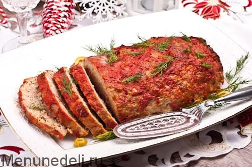 Рецепт мясного хлеба с томатами | Меню недели