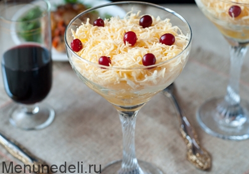 Рецепт закуски из ананаса и сыра | Меню недели
