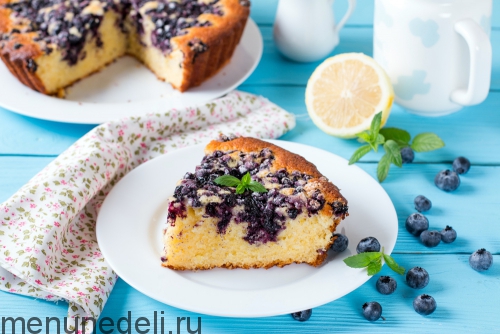 Рецепт лимонного пирога с черникой | Меню недели