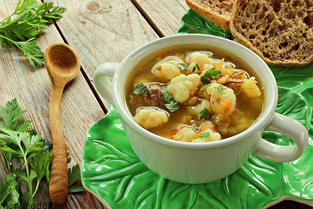 Гороховый суп с цветной капустой на мясном бульоне: рецепт с фото | Меню недели