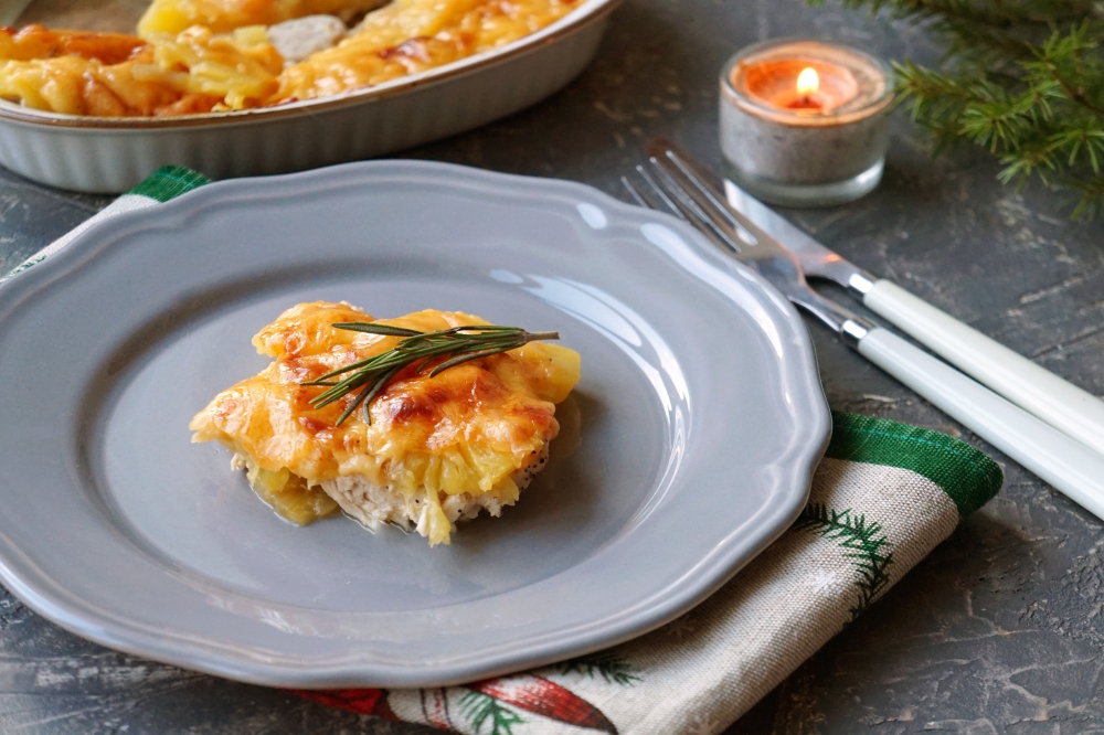 Курица с ананасом в духовке: рецепт с фото | Меню недели