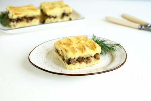 Картофельная запеканка в духовке без мяса с грибами | Меню недели
