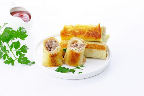 Рецепт блинов с мясом на молоке классический пошаговый с фото | Меню недели
